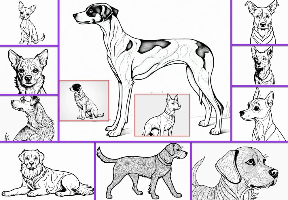 Ausmalbilder Hunde (Kostenlos Herunterladen & Drucken!)