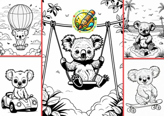 Koala Ausmalbild (Gratis herunterladen & ausdrucken!) Ausmalbilder Kinder 